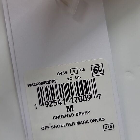 Guess  Nwt Crushed Berry Off The shoulder Mara Dress - Picture 9 of 12